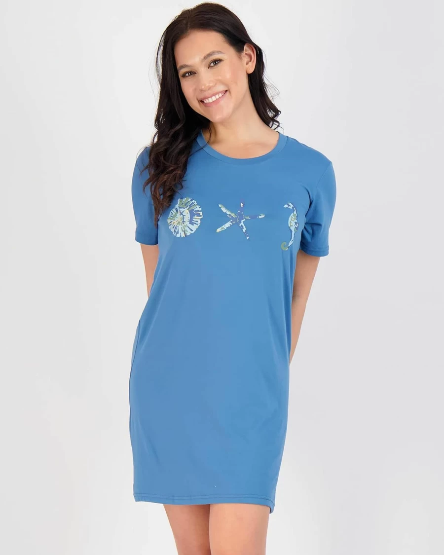 Real Essentials Women's 3-Pack Printed Short Sleeve Nightshirt - Ultra Soft Sleep Dress Nightgown (Plus Size Options)
