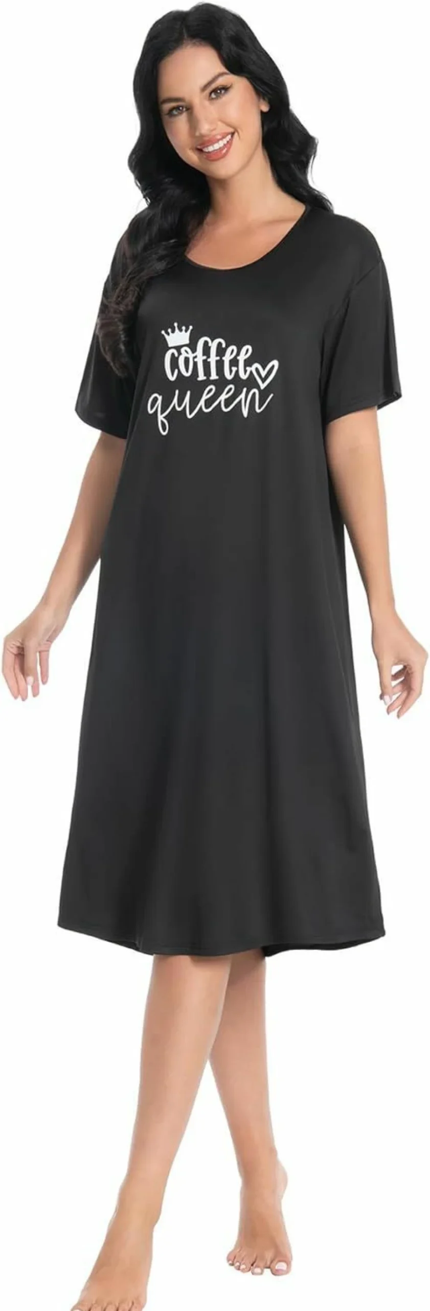 FEREMO Women's Sleepwear Set - 3 Pack Soft Short Sleeve Nightgowns with Stylish Prints