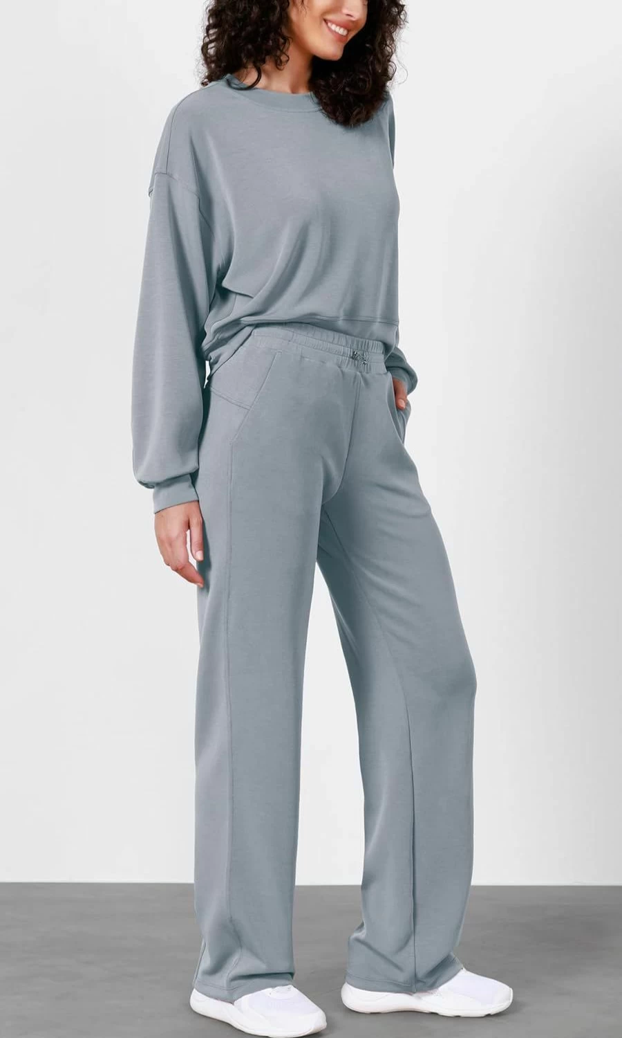 ODODOS Women's High Waist Wide Leg Lounge Pants with Pockets - Soft Modal Fabric, Adjustable Shockcord, 29/31 Inch Inseam