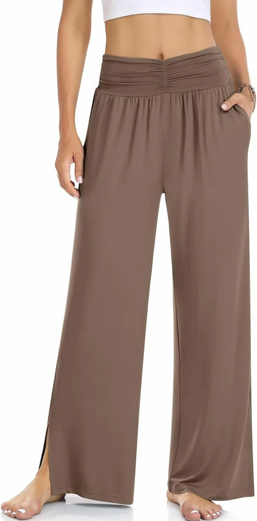 DACESLON Women's High Waisted Yoga Pants - Loose Wide Leg Sweatpants for Casual, Lounge & Sports with Pockets - Cozy Comfort Fit