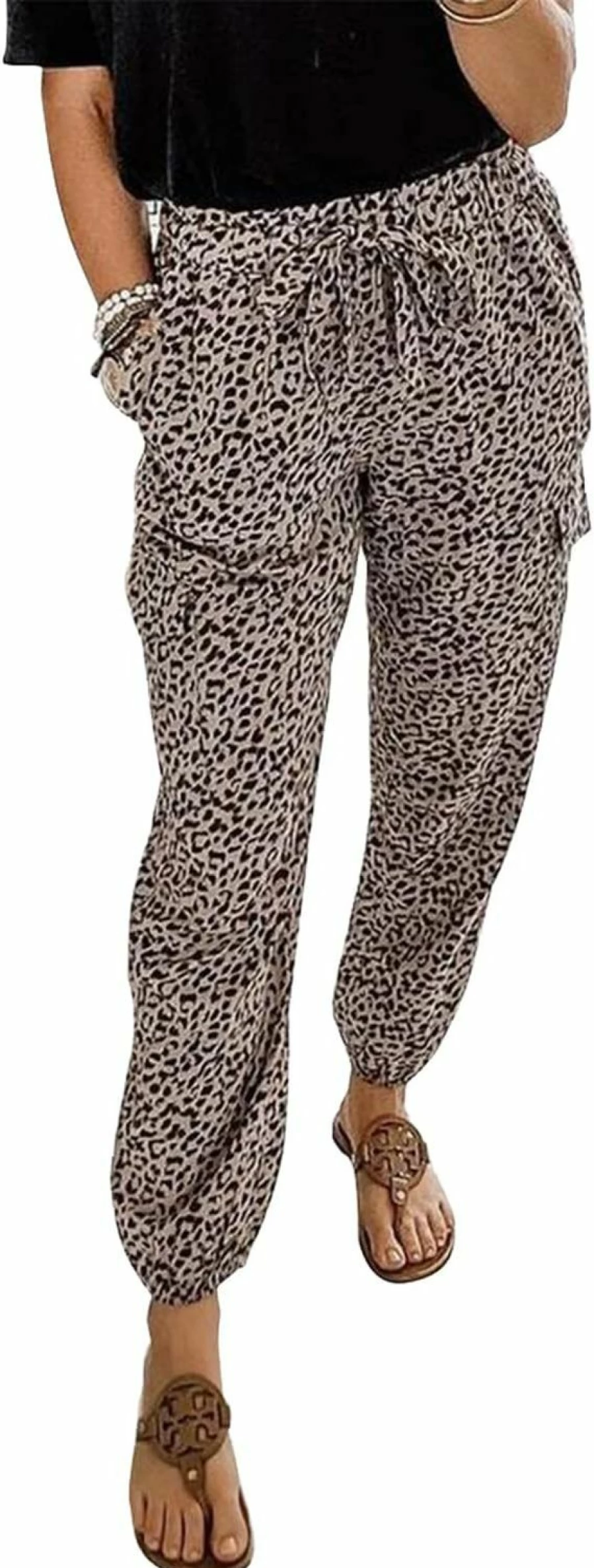 Dokotoo Women's 2024 Casual Elastic Waist Jogger Pants with Drawstring & Pockets - Soft Loose Fit Comfort