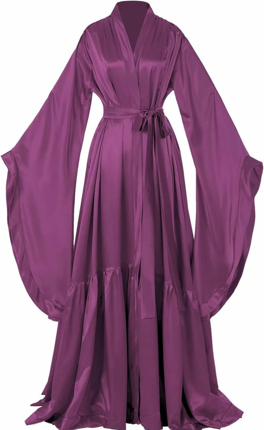 "Daily Life Mall Women's Silk Bridal Robe - Hollywood Maternity Photoshoot Cover Up, Long Lingerie Nightgown & Elegant Bathrobe"