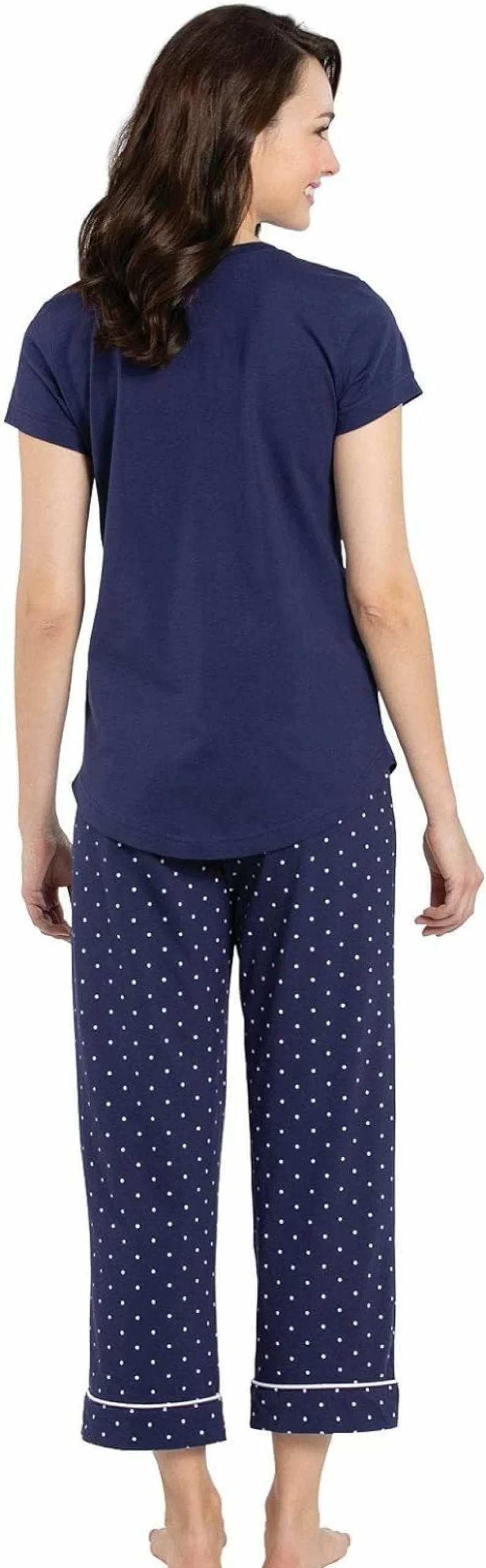 PajamaGram Women's 100% Cotton Pajama Set - Comfortable Capri PJS for Ladies