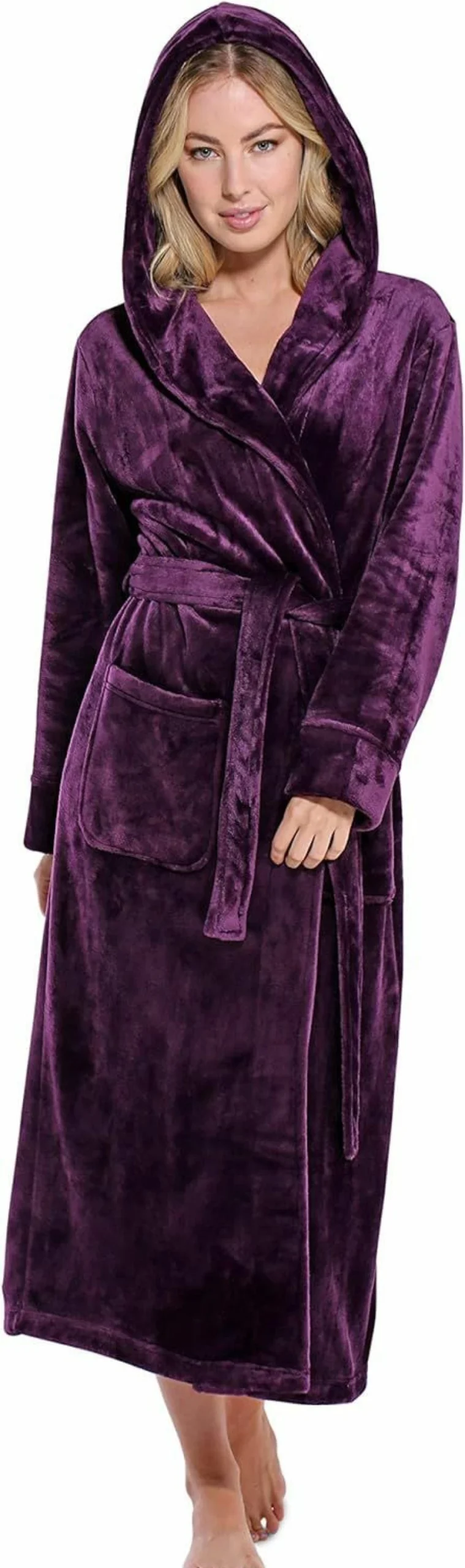 Turquaz Women's Plush Fleece Bathrobe - Soft, Warm Robe for Cozy Comfort