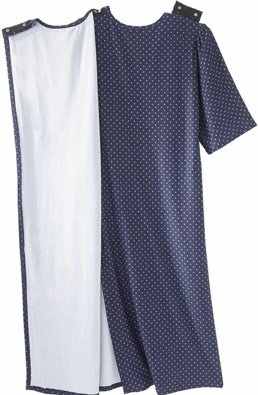 Silvert's Adaptive Women's Open Back Nightgown - Lace Trim Hospital Gown for Seniors & Post-Surgery Comfort