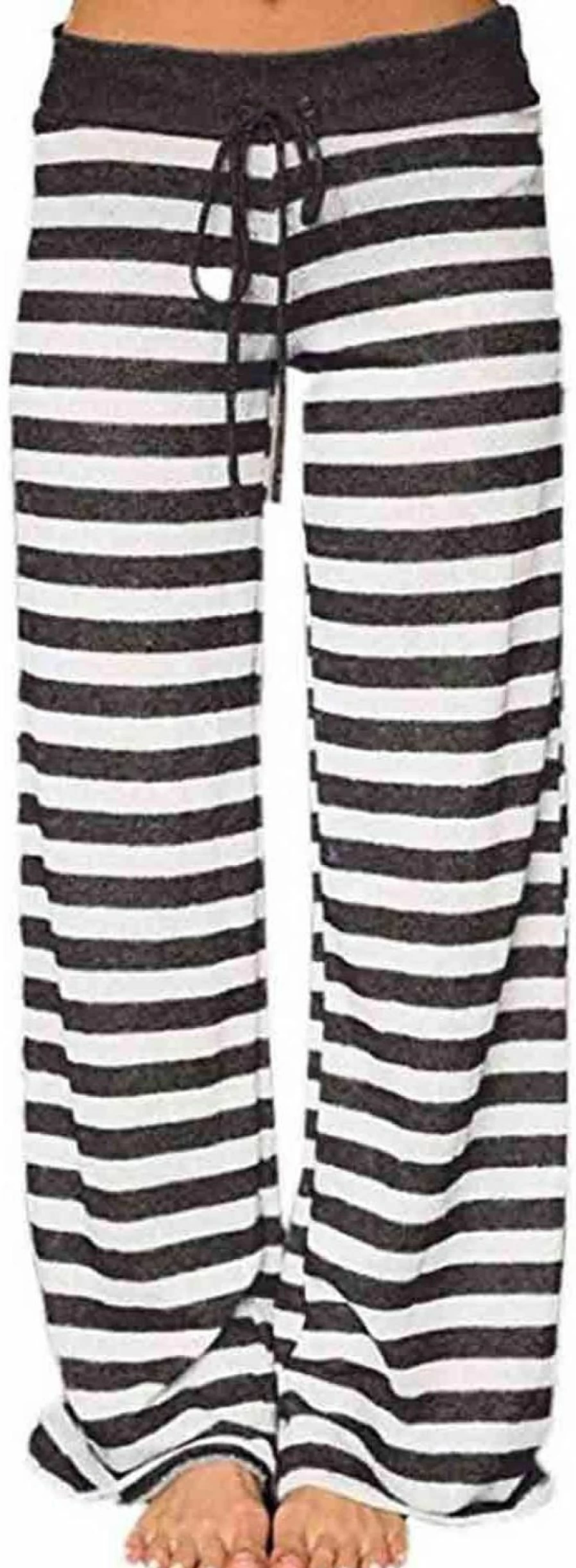 iChunhua Women's Floral Print Palazzo Pants - Stretch Comfy Wide Leg Lounge Drawstring Trousers