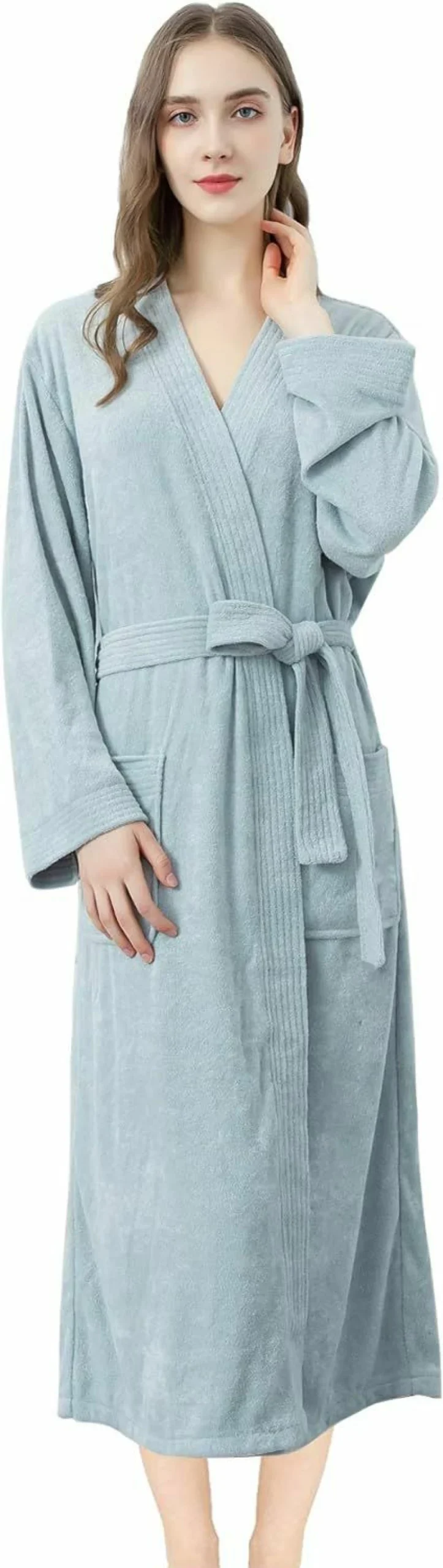 "WiNDS DREAM Women's Lightweight Terry Cloth Bathrobe - Soft Absorbent Spa Robe for Home & Hotel Use"