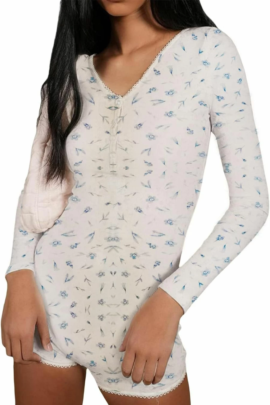 Passec Women's Y2K Heart Print Lace Trim Pajama Set - Crop Cami Top & Shorts Sleepwear for Women
