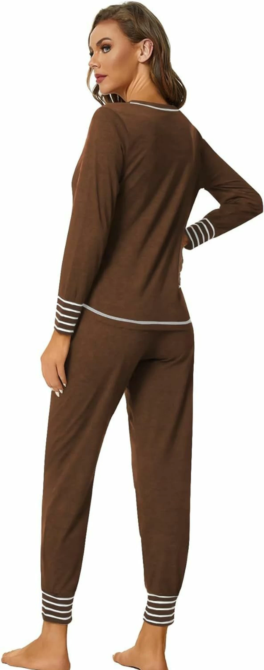 LYANER Women's Soft Long Sleeve Pajama Set - Comfortable Sleepwear & Loungewear PJs with Pants