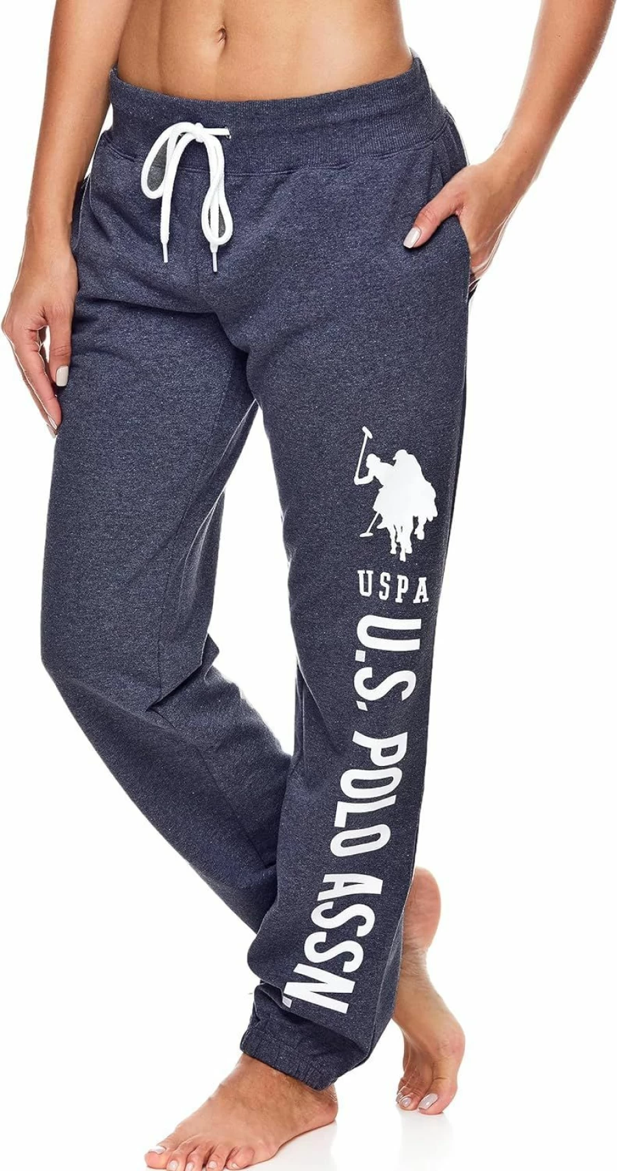 U.S. Polo Assn. Women's French Terry Jogger Sweatpants with Pockets - Comfortable Lounge Pants