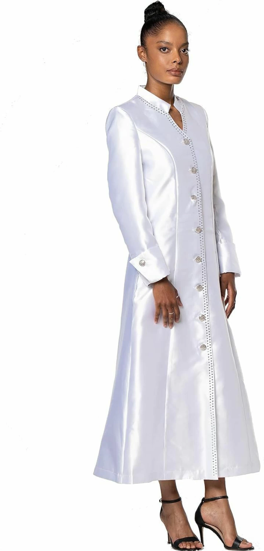 Nubiano Elegant Jeweled Embroidered Dress Robe with Adjustable Rear Belt for Women | DN5881