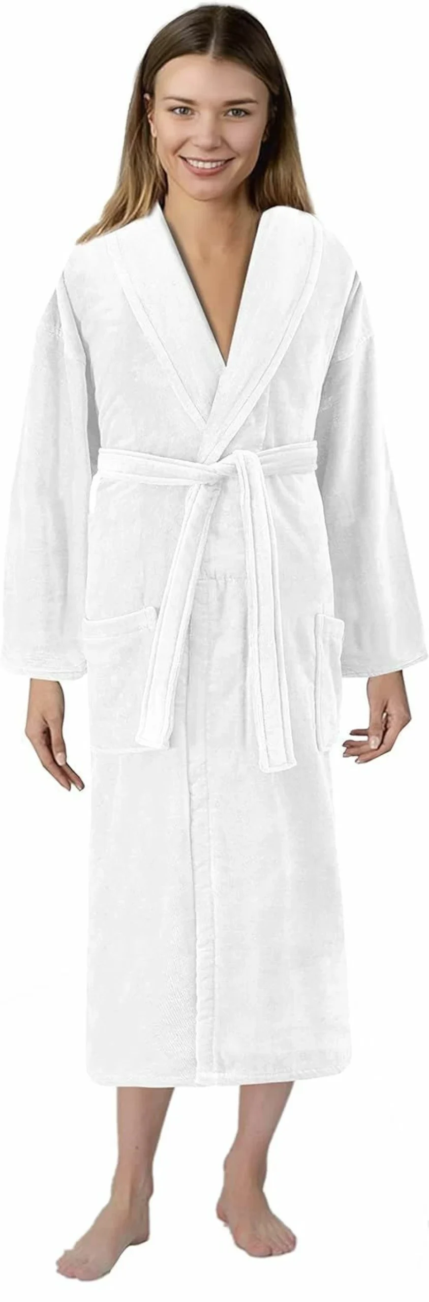 "Classic Turkish Towels Luxury Cotton Bathrobe - Ultra Soft Absorbent Plush Velour Robe for Men & Women"