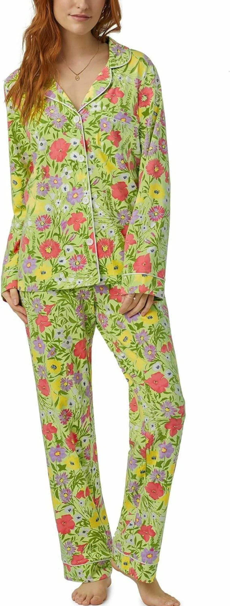 "Bedhead PJs Women's Classic Long Sleeve Pajama Set - 100% Cotton Comfort Pull-On Sleepwear with Elastic Waistband"
