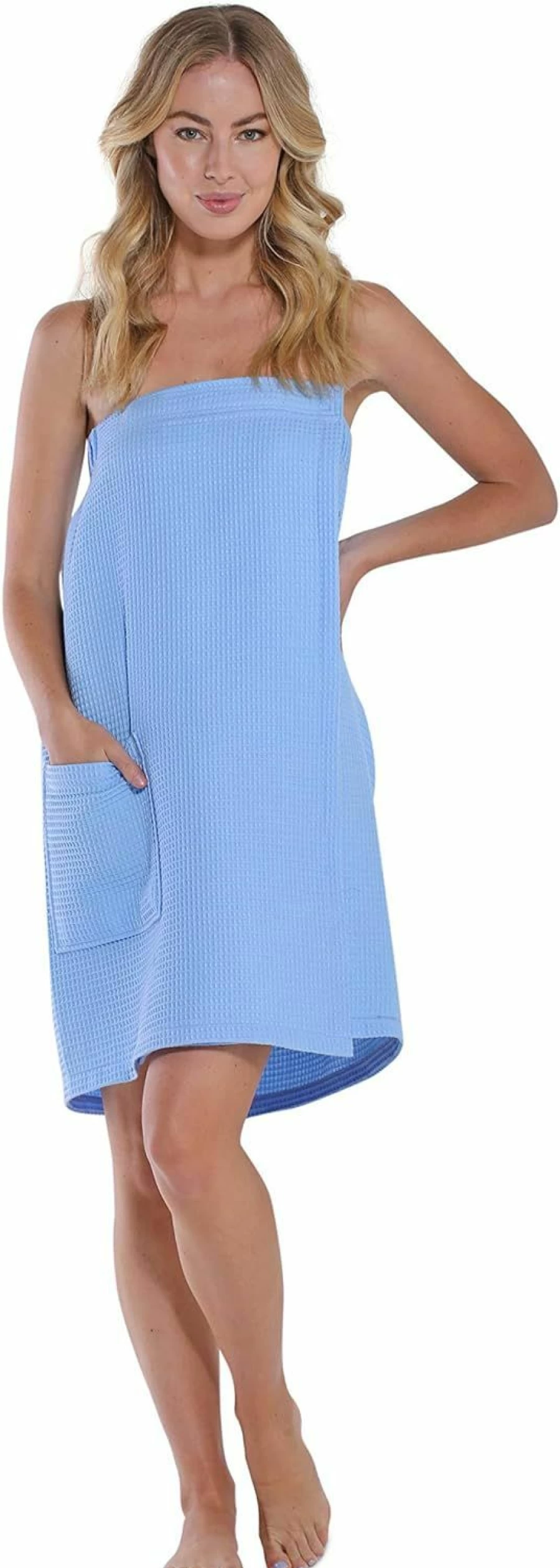 Turquaz Women's Lightweight Waffle Knee-Length Spa Bath Robe for Comfort & Relaxation