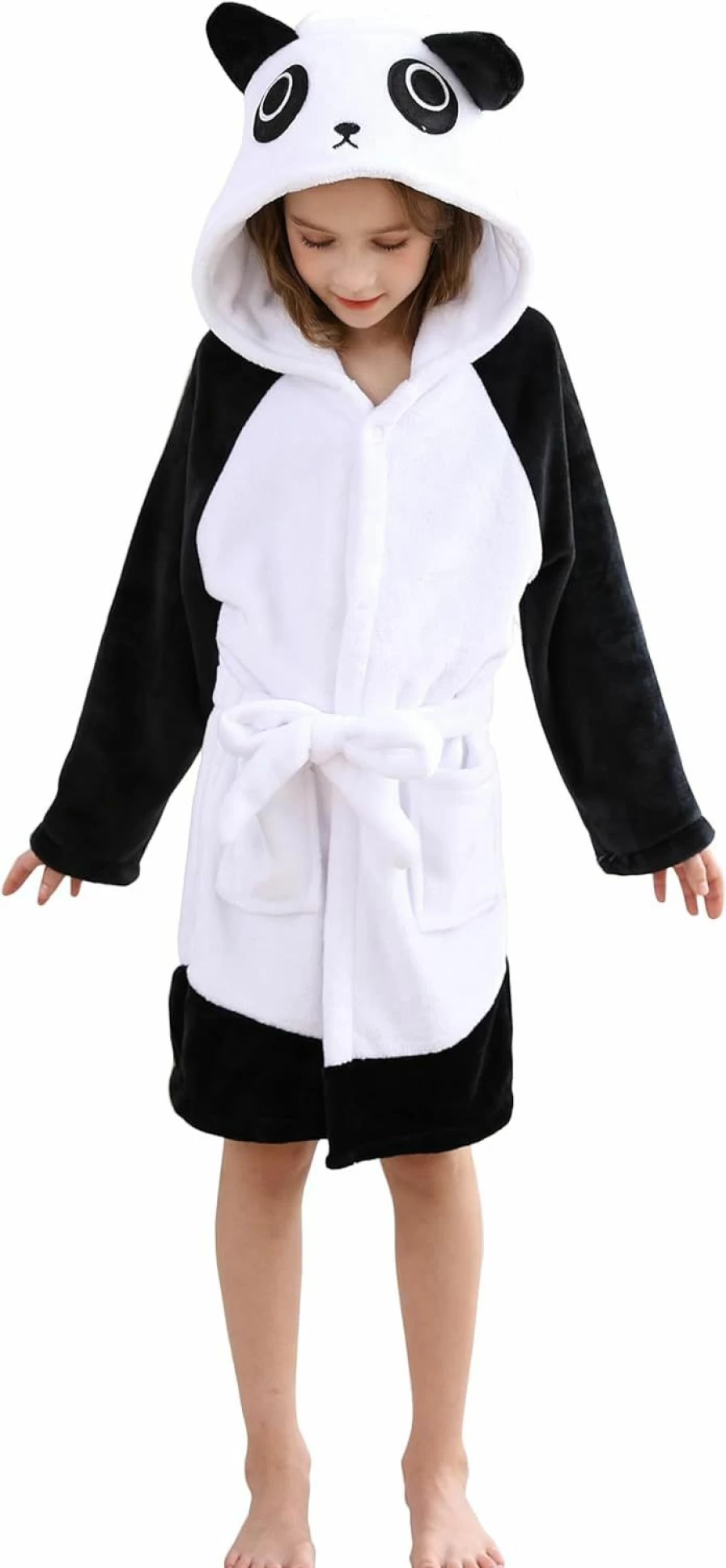 CuteOn Women's Soft Fleece Hooded Bathrobe - Plush Loungewear for Cozy Comfort