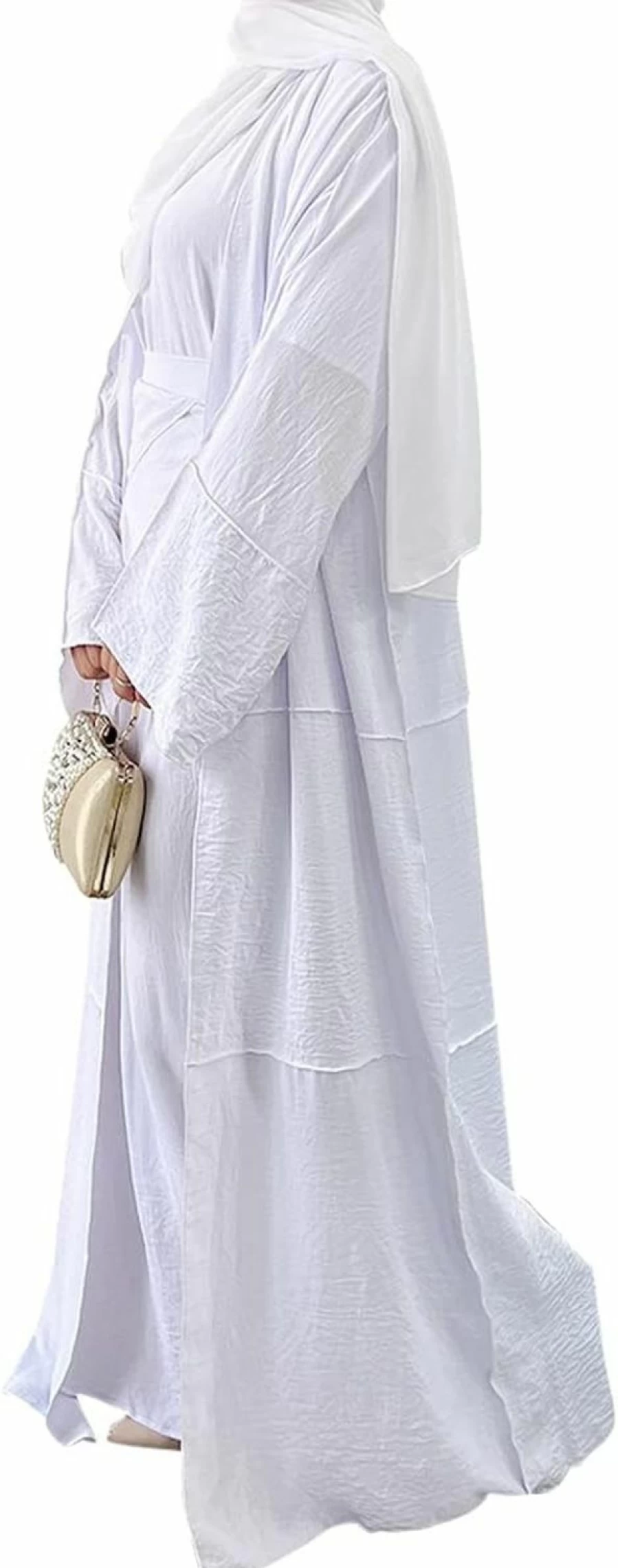 "Khalat Women's Islamic Abaya Dress Set - 3 Piece Open Front Maxi Cardigan Prayer Robe Flowy Muslim Hijab Outfit"