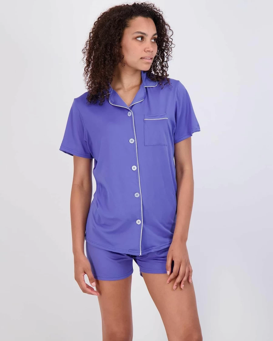 Real Essentials Women's 4-Piece Button Down Pajama Set - Long & Short Sleeve Ultra Soft Sleepwear (Plus Size Available)