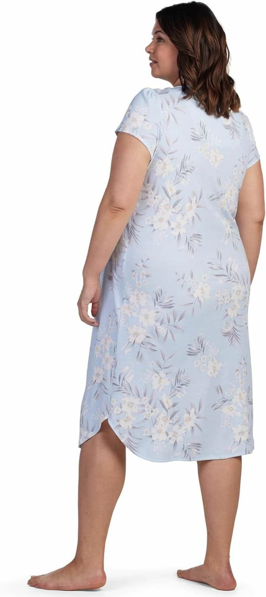 Miss Elaine Cotton Nightgown for Women - Soft Short Sleeve Sleepwear & Lounge Dress