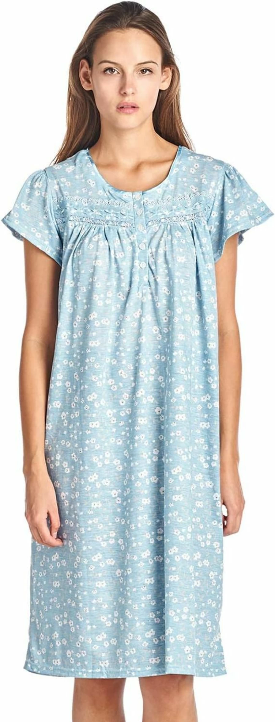 "Casual Nights Women's Floral Cap Sleeve Nightgown - Soft & Comfortable Sleepwear"