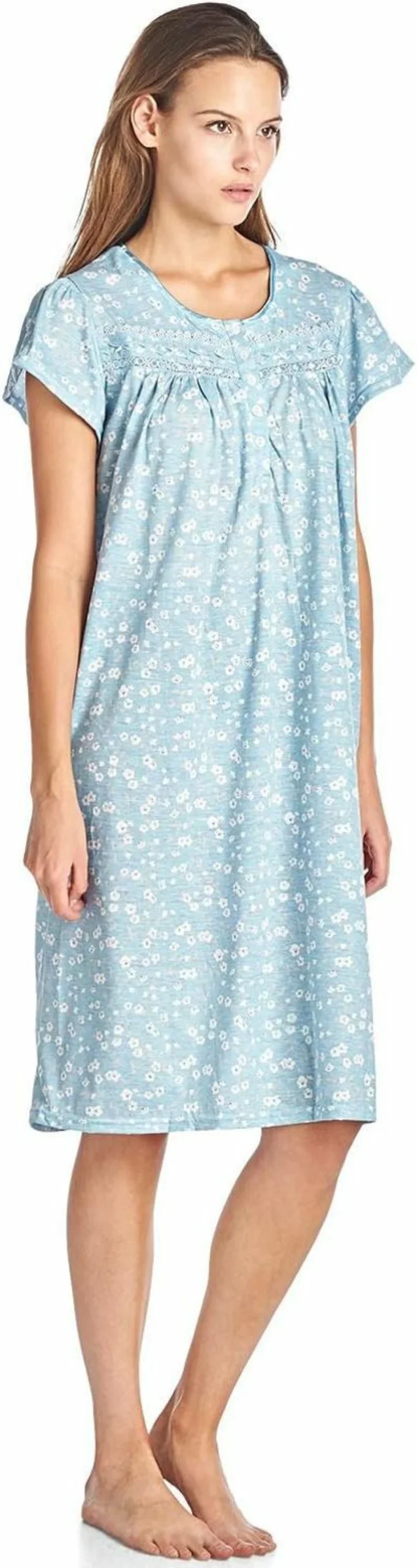 "Casual Nights Women's Floral Cap Sleeve Nightgown - Soft & Comfortable Sleepwear"