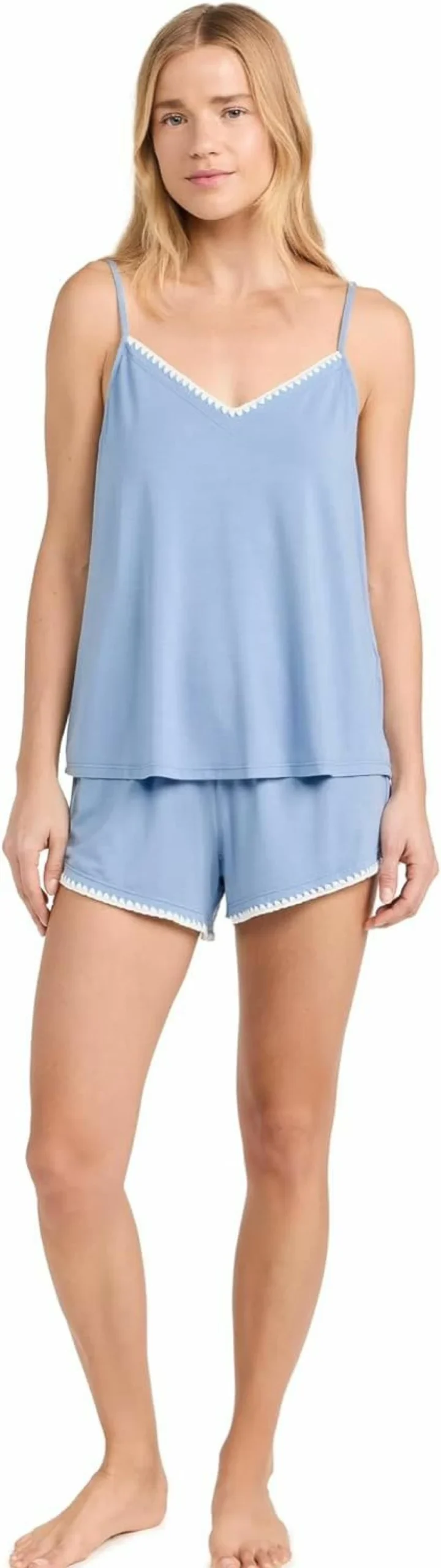 Eberjey Women's Frida Whip Stitch Cami and Shorts Set - Comfortable Loungewear Sleepwear Pajama Set