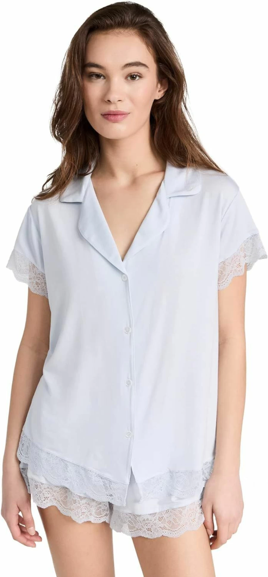 Eberjey Women's Malou Lace Shorts Pajama Set - Comfortable Sleepwear & Loungewear Short PJs