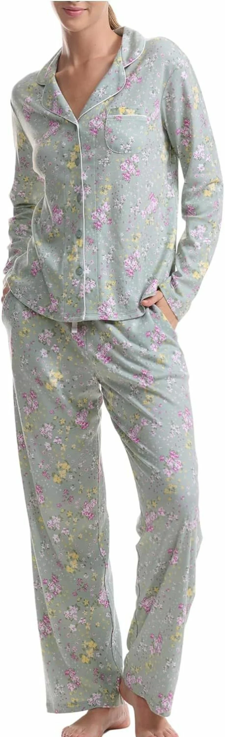 Karen Neuburger Plus Size Women's Gramercy Park Long Sleeve Pajama Set - Cozy Sleepwear & Loungewear
