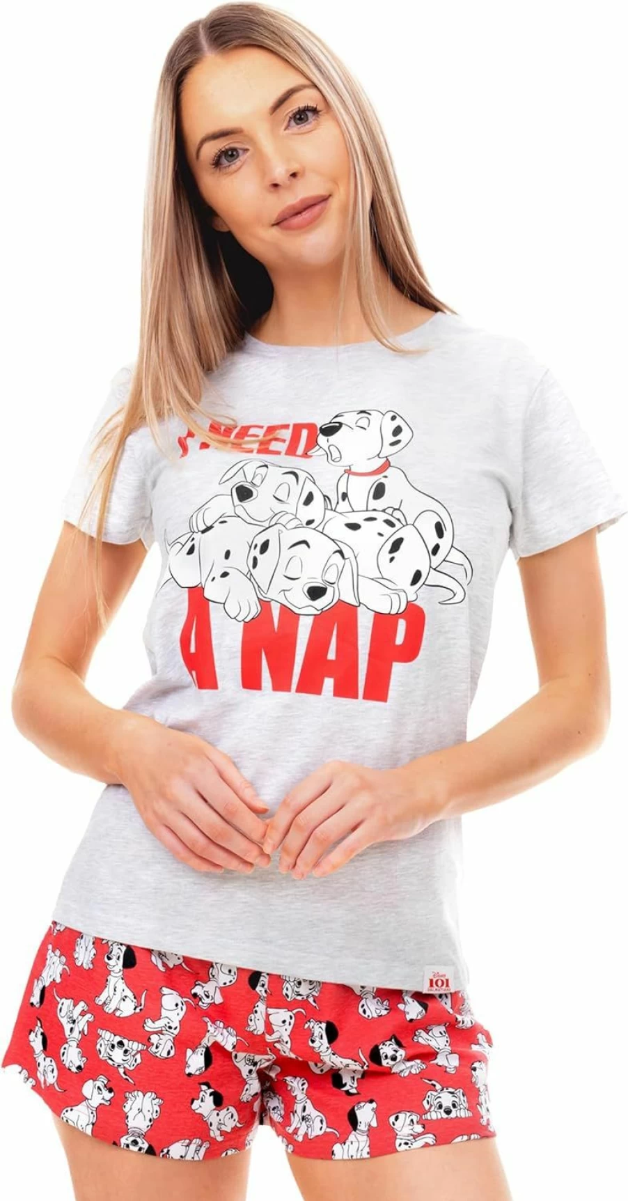 Disney 101 Dalmatians Women's Pajama Set - Short Sleeve Summer Pjs for Women