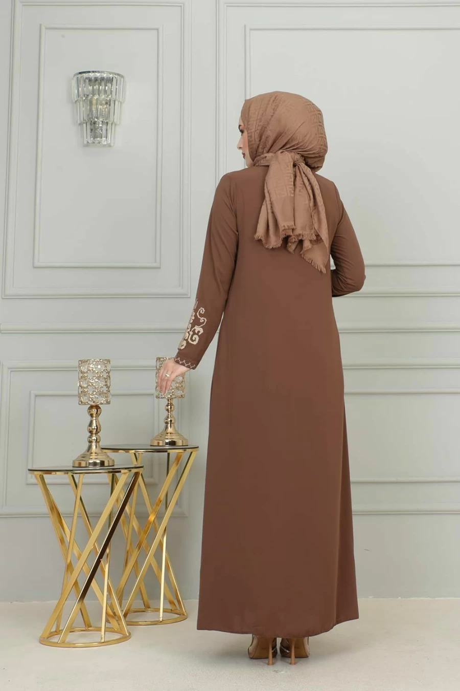 "Elegant Turkish Embroidered Abaya for Women - Long Sleeve Floor Length Islamic Dress by IstanbulStyles"