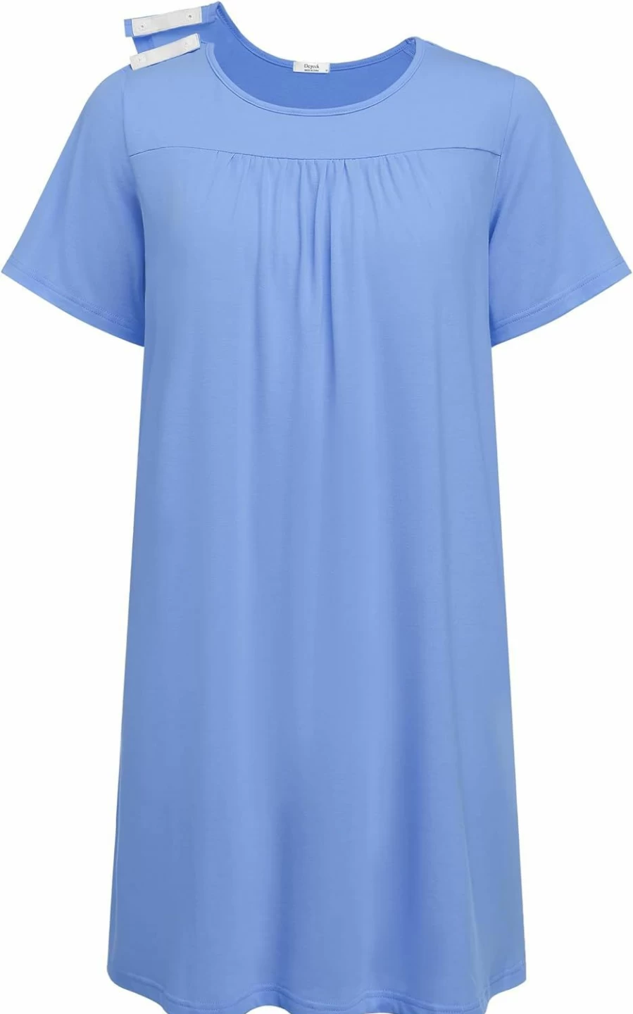 Deyeek Women's Adaptive Open Back Nightgown - Assisted Dressing Hospital Gown with Snap Closure S-XXL