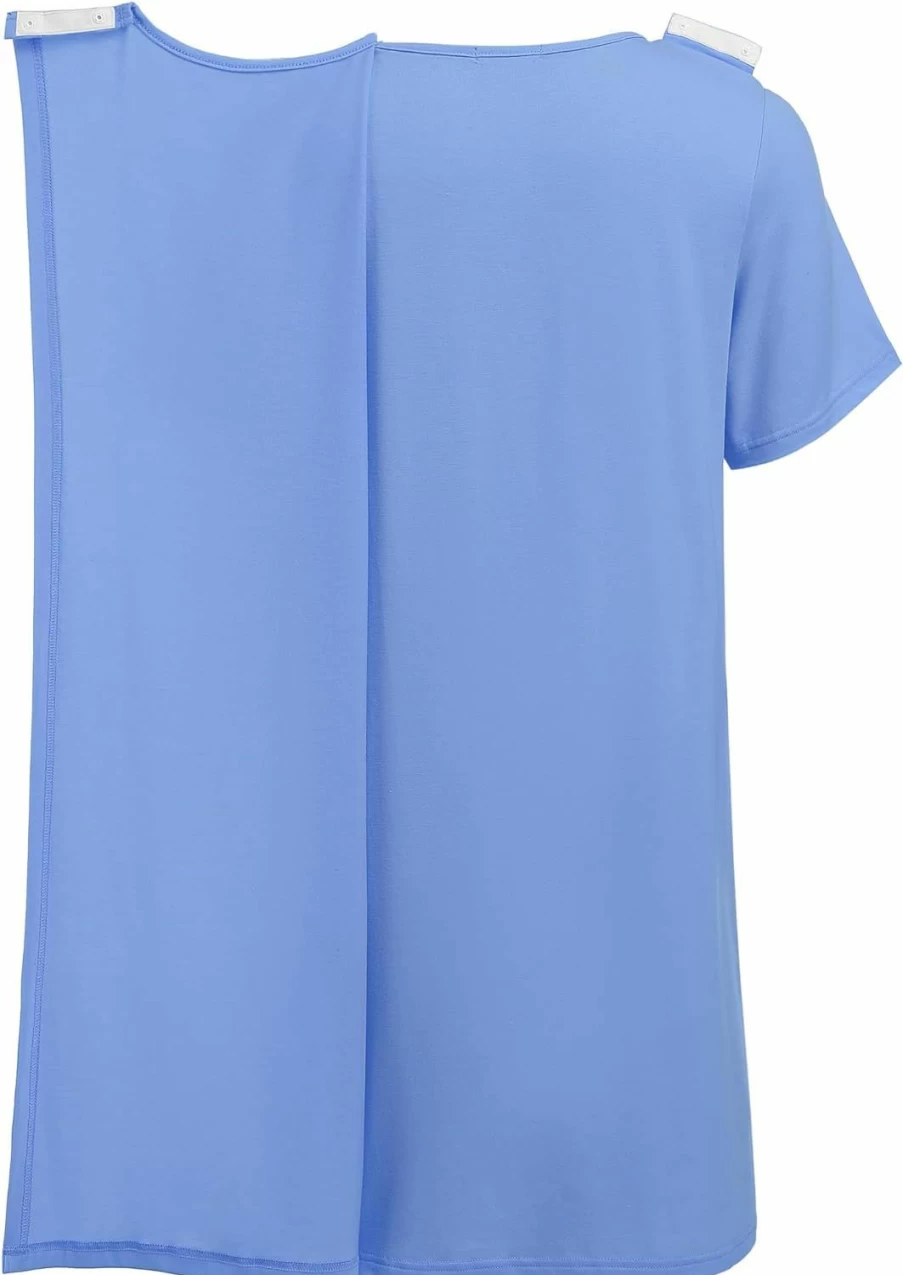 Deyeek Women's Adaptive Open Back Nightgown - Assisted Dressing Hospital Gown with Snap Closure S-XXL