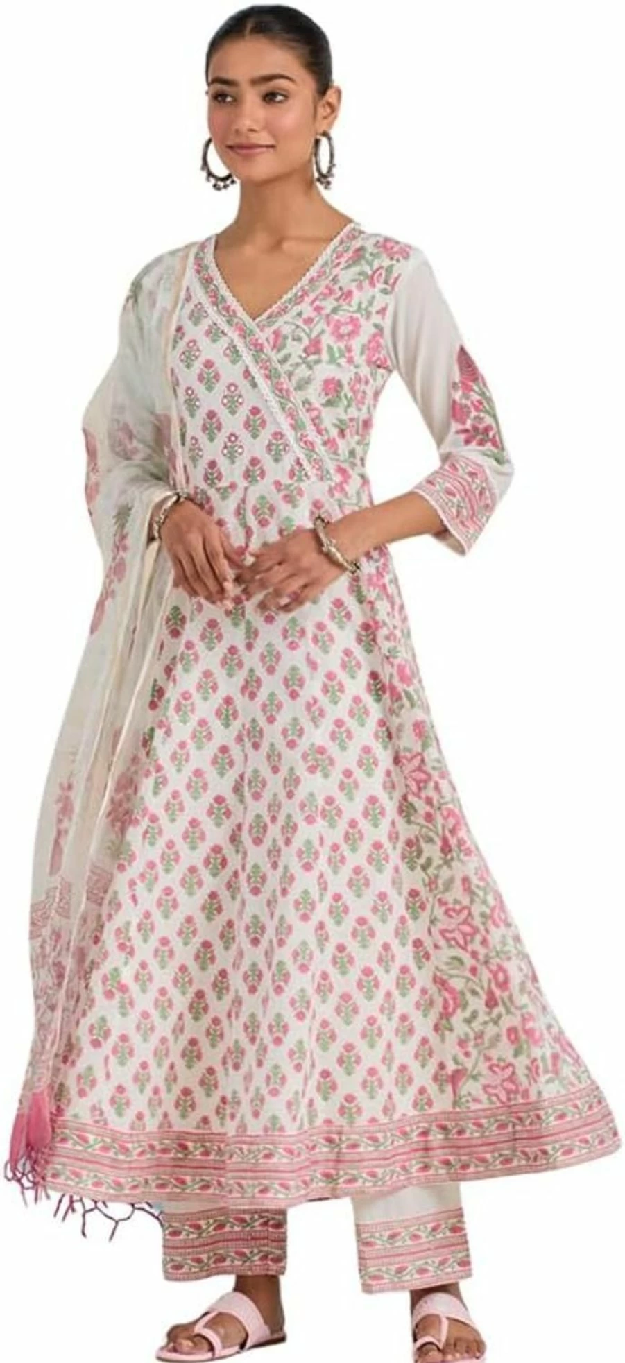 "TARA C TARA Women's 3-Piece Kurta Palazzo Set - Stylish Ethnic Outfit for Women"