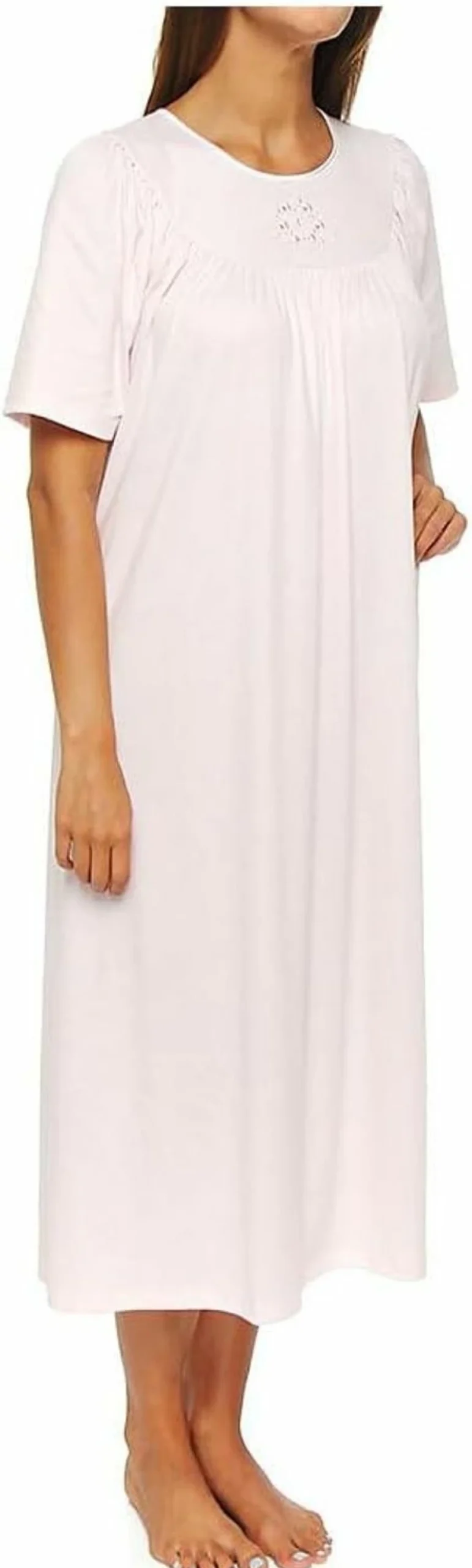 Calida Women's Soft Cotton Short Sleeve Nightshirt Gown - Comfortable Sleepwear