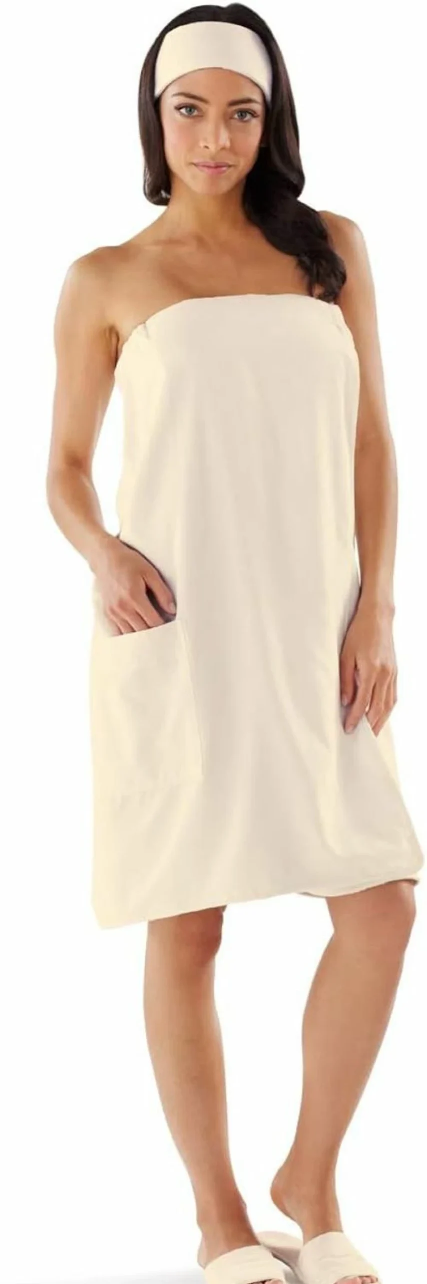 BOCA BT TERRY Women's Spa Robe - Soft Microfiber Bathrobe Wrap - White - XXL Size - Luxurious Comfort for Relaxation