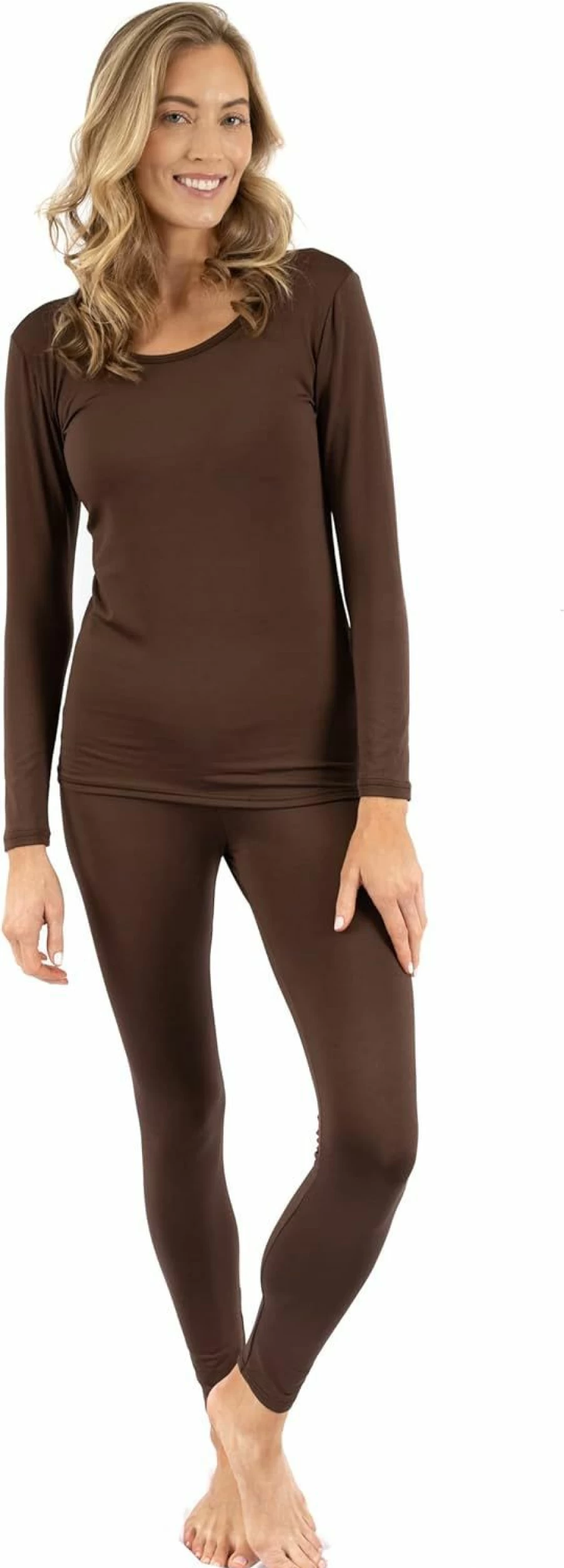 Leveret Women's Solid Color Thermal Pajama Set - Two Piece Winter Sleepwear (XS-XL)