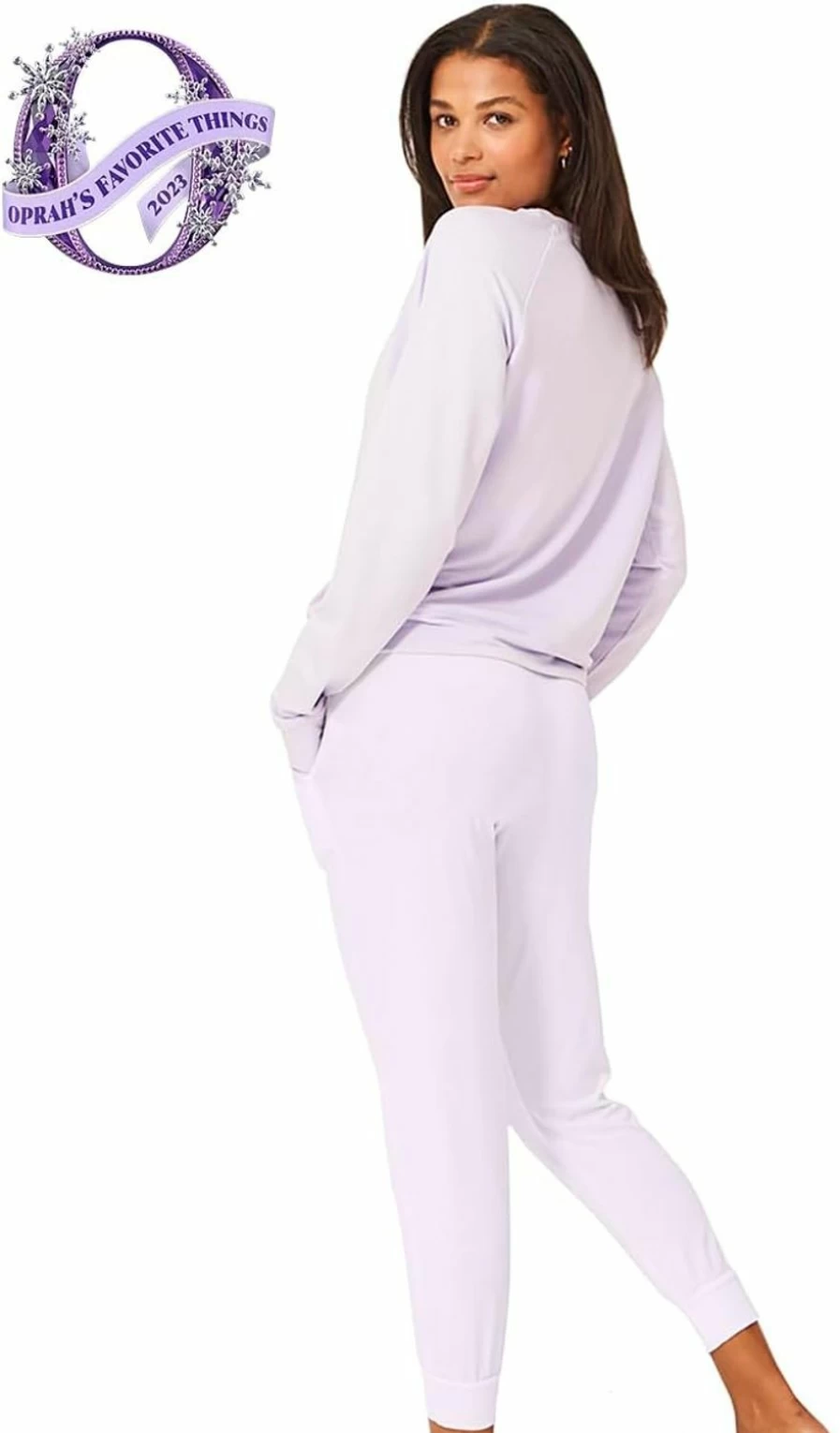 Stripe & Stare Cozy Lounge Set: Soft Sweatshirt & Relaxed Pant Combo