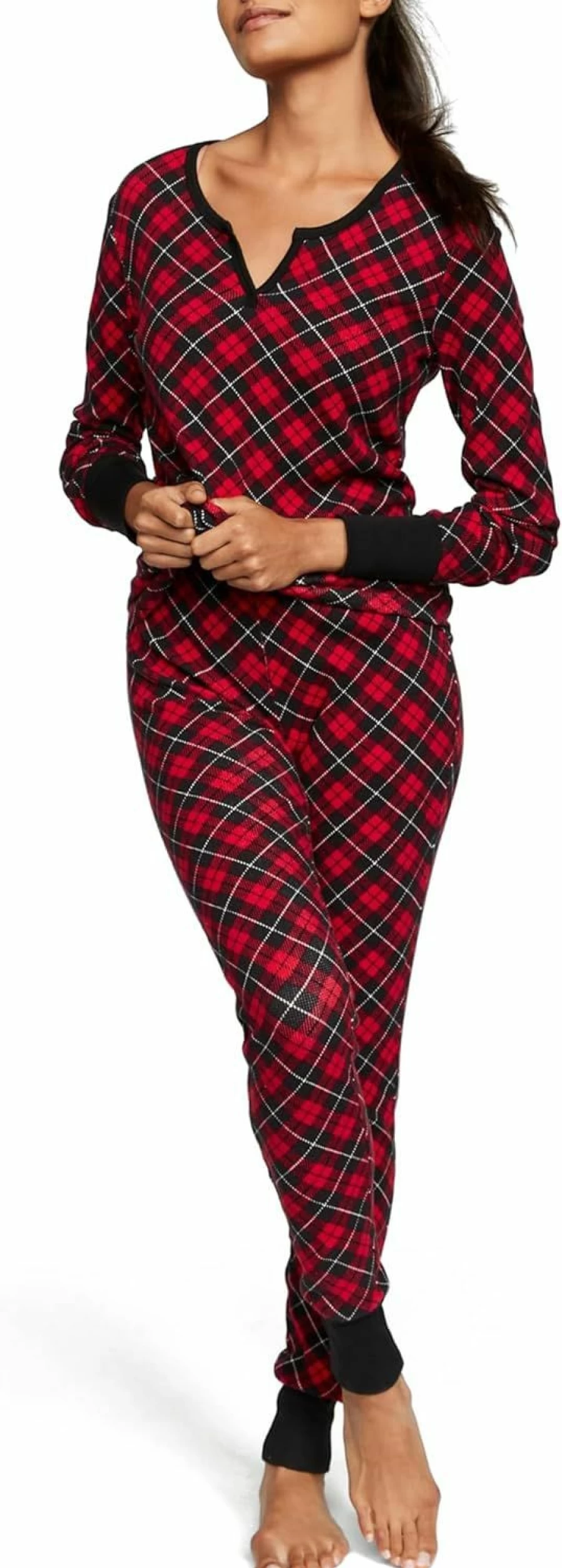 Victoria's Secret Women's Thermal Pajama Set Long Sleeve Sleepwear Comfortable Winter Nightwear XS-XXL