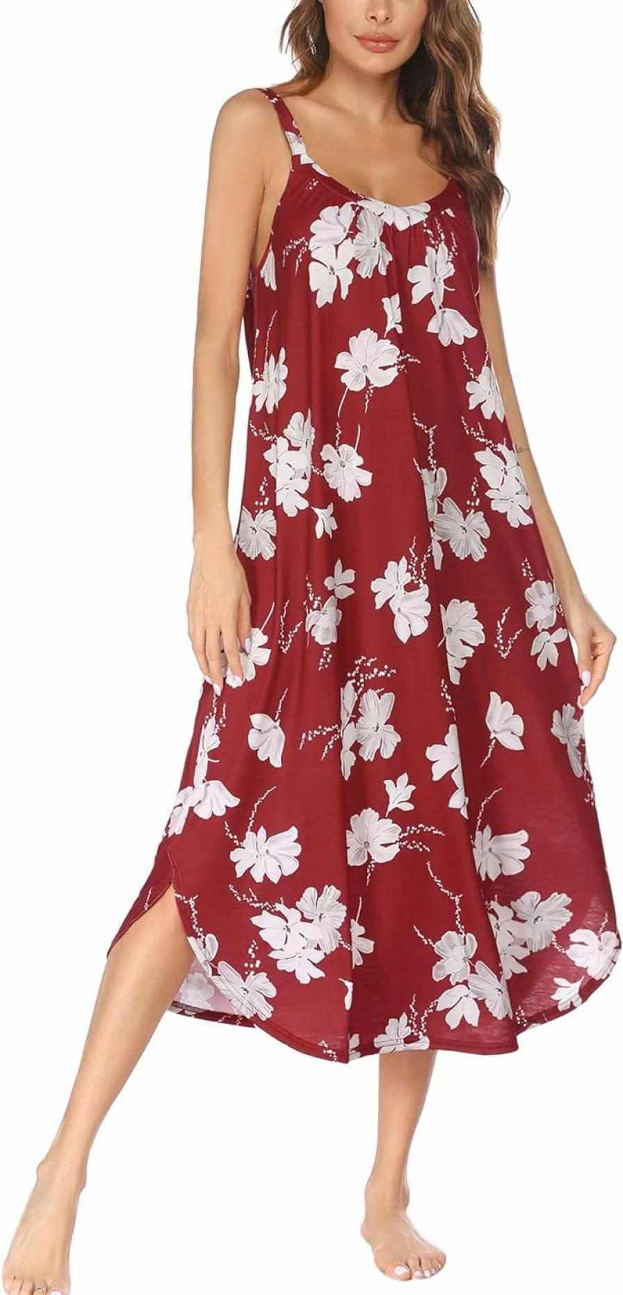 Ekouaer Women's Comfortable Sleeveless Long Nightgown for Summer Sleepwear