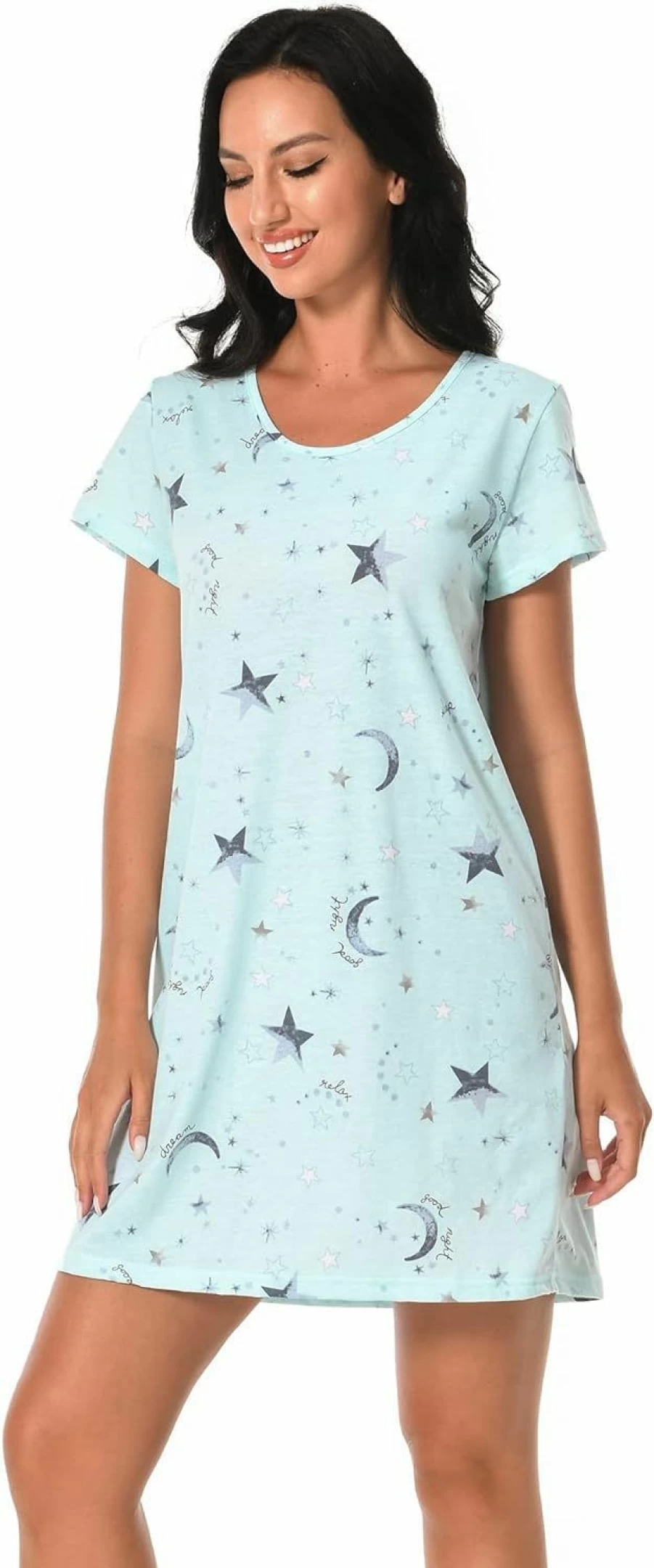 FEREMO Women's 3 Pack Soft Cotton Short Sleeve Nightgowns - Floral Print Sleepshirts, Comfortable Sleepwear for Women