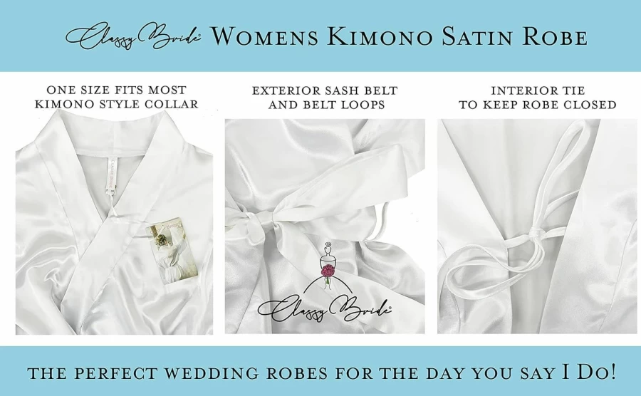 "Classy Bride Matching Satin Robes Set for Couples – Wedding & Engagement Gift for Bride and Groom"