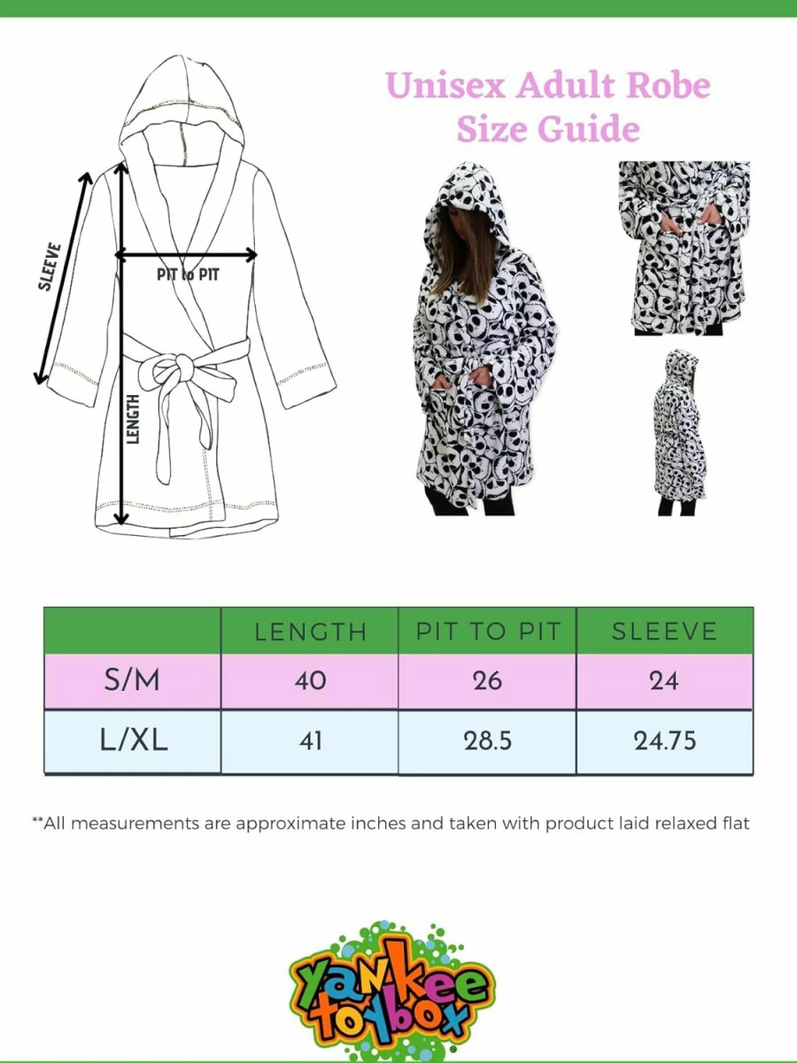 Disney The Nightmare Before Christmas Jack Skellington Hooded Fleece Robe for Adults
