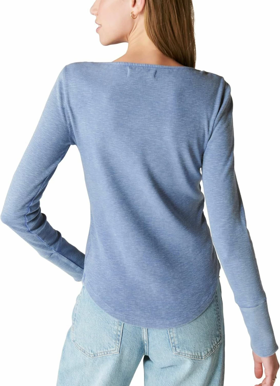 Lucky Brand Women's Slim Fit Henley Top - Soft Casual Short Sleeve Shirt