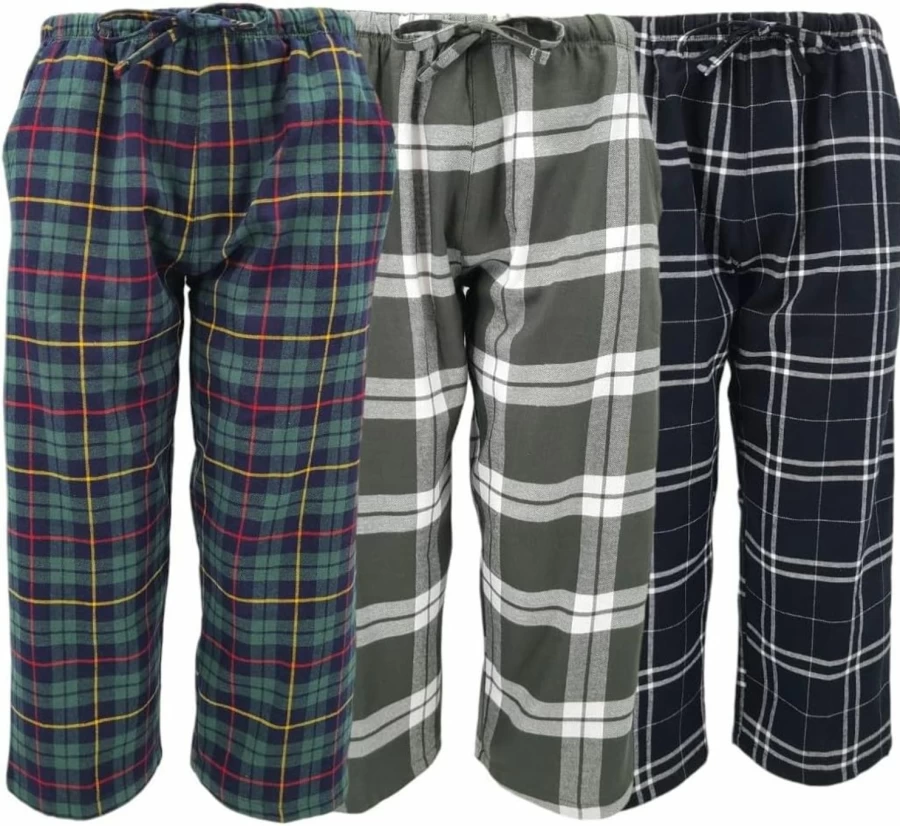 Sexy Basics Women's 3-Pack Flannel Capri Pajama Pants | Soft Cotton Sleep & Lounge Cropped Bottoms