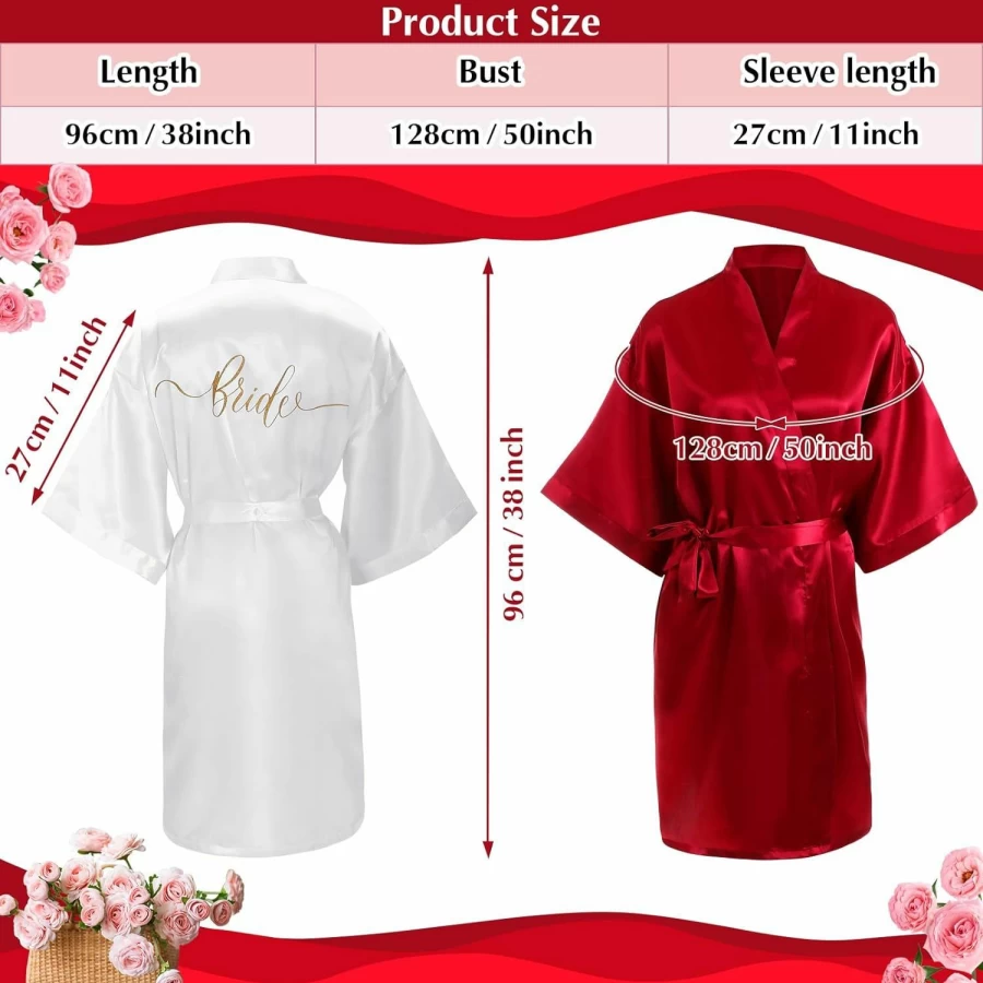 Panitay 42-Piece Bridesmaid Proposal Gift Set - Wedding Robes, Heart Sunglasses, Champagne Flutes & Scrunchies for Bride Squad