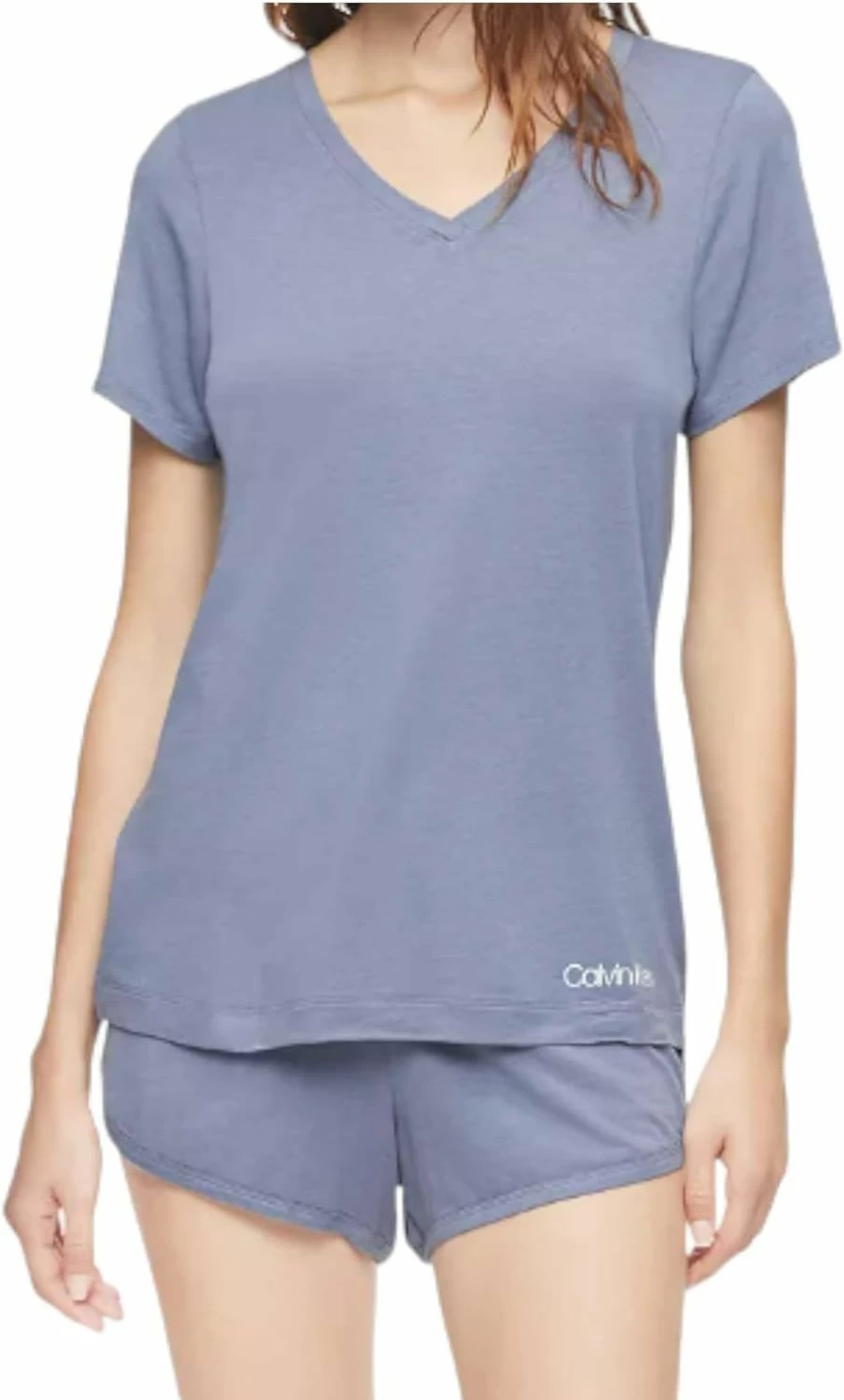 Calvin Klein Women's Soft V-Neck Sleep Tee and Shorts Lounge Set for Comfort