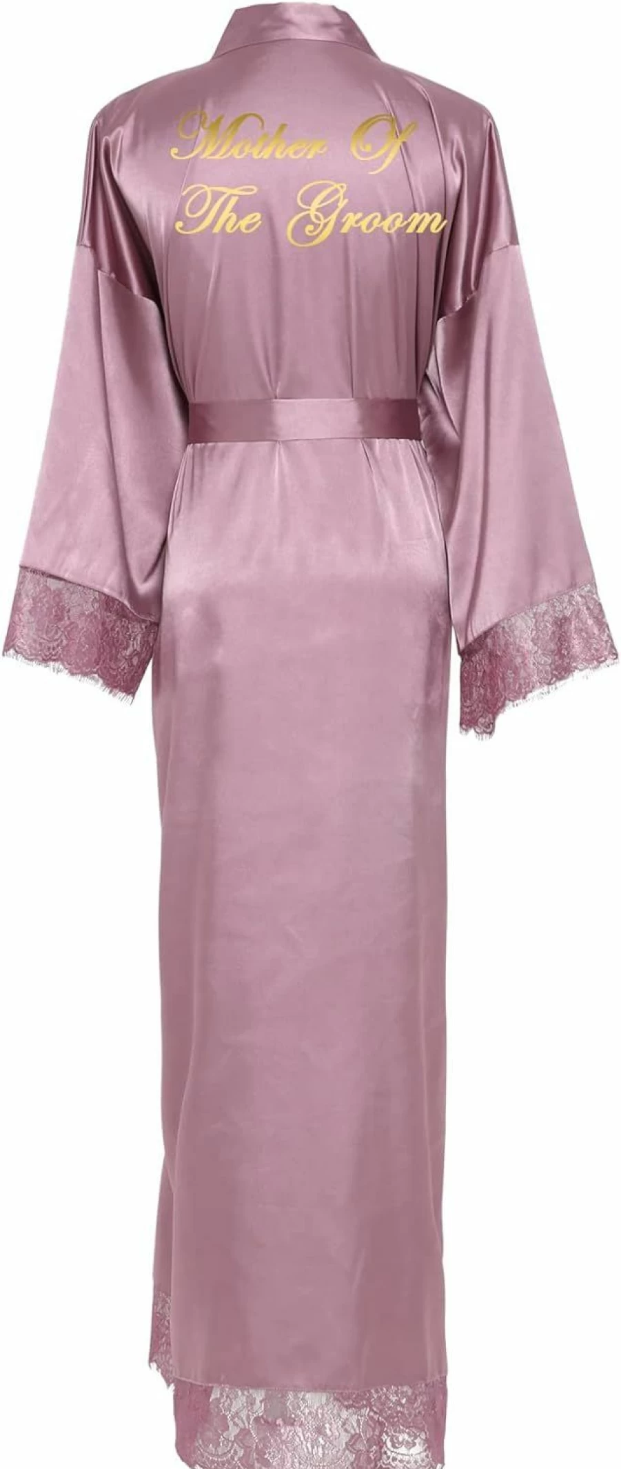 Owiter Women's Long Champagne Satin Robe - Elegant Bridal & Bridesmaid Wedding Party Dressing Gown