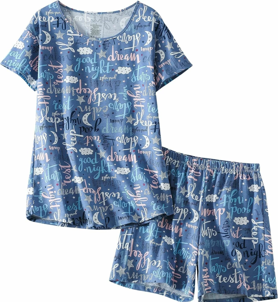 PNAEONG Women's Cotton Sleepwear Set - Comfortable Tank Top & Shorts Pajamas for Women