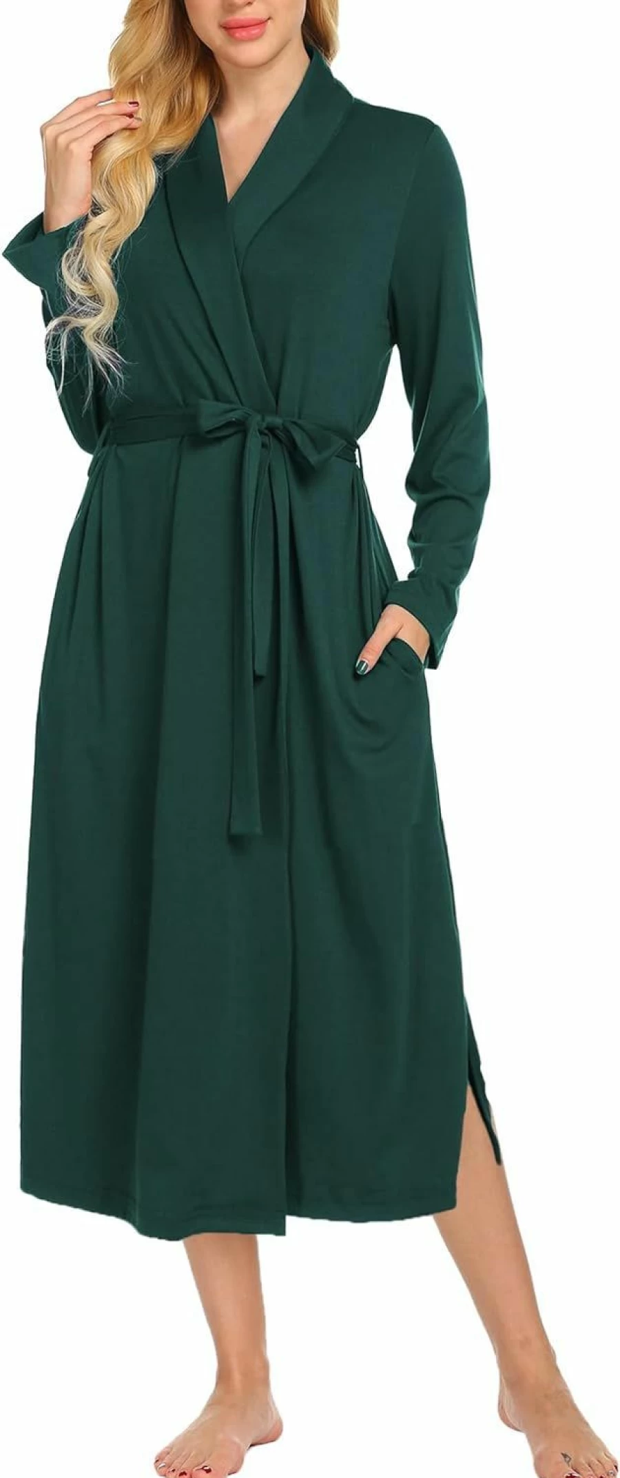 Ekouaer Women's Soft Lightweight Kimono Robe - Long Sleeve Cotton Loungewear & Sleepwear Bathrobe