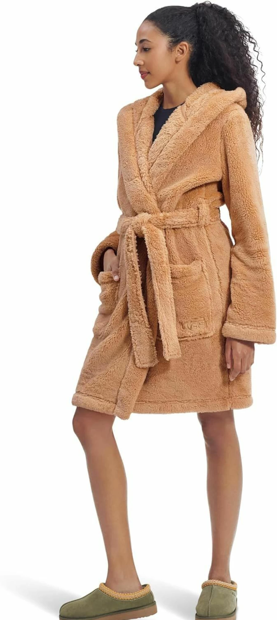 UGG Women's Aarti Plush Fleece Robe - Cozy Winter Bathrobe with Soft Lining